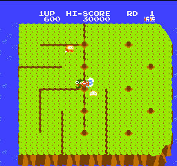 Dig Dug II (Japan) In game screenshot